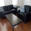 Black Leather Chair with Panel Living Room