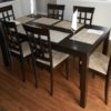 Cherry Wood Dining Table W/ Padded Chairs